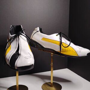 Puma Ducati Panigale 50 MG Leather Shoes Mens Size 13US White SpectraYellowBlack